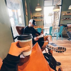 True Blue Coffee & Gelato - Indoor seating with a dirty chai