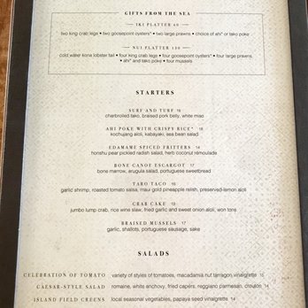 Ama Ama Restaurant - Dinner Menu - New American Near Me - Kapolei, Hawaii