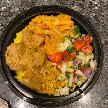 Ceylon Hut - Vegan Rice Curry Box with Jackfruit curry, salad, Sweet Potato Curry and rice. - Food Trucks Near Me