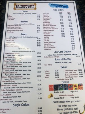 Menu photo 5 Mister Fish Lakeland, FL