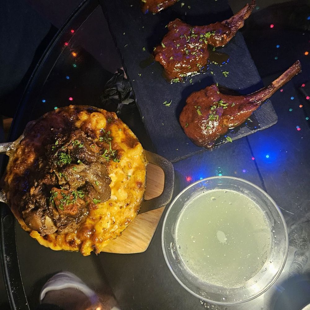 Oxtail Mac n cheese and jerk lamb chops Oxtail Mac n cheese and jerk lamb chops