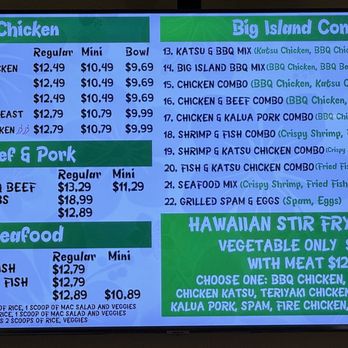 Big Island Hawaiian BBQ - Menu A - Hawaiian Near Me - Gilbert, Arizona