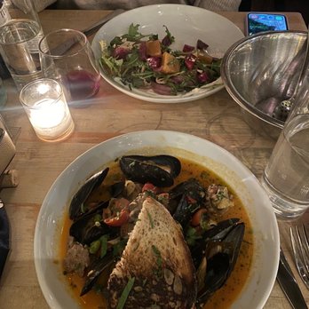 Mercato - Steamed Mussels with sweet sausage & Calabrian chili. My friend had the Roasted Beet Salad - Italian Near Me - Philadelphia, Pennsylvania Mercato - Steamed Mussels with sweet sausage & Calabrian chili. My friend had the Roasted Beet Salad - Italian Near Me - Philadelphia, Pennsylvania