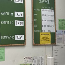 Prices menu Prices menu
