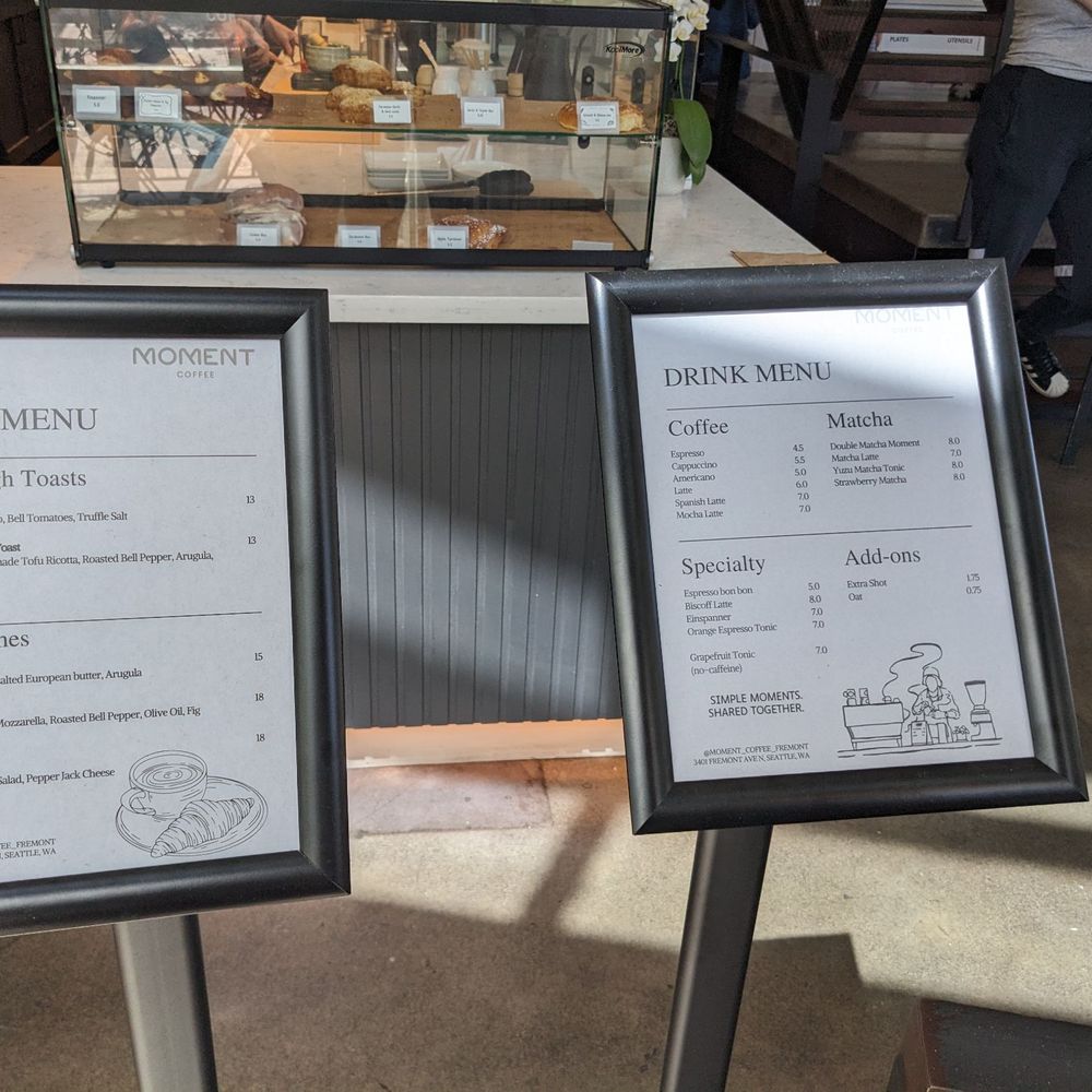 Moment Coffee - Menu May 2026 - Coffee & Tea Near Me - Seattle, Washington Moment Coffee - Menu May 2026 - Coffee & Tea Near Me - Seattle, Washington
