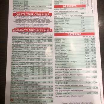 Romano Pizza - Pizza menu- lots more goodies inside - Italian Near Me - Weehawken, New Jersey Romano Pizza - Pizza menu- lots more goodies inside - Italian Near Me - Weehawken, New Jersey