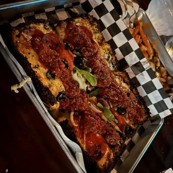 La Bang Bang - El Rey pizza. Edges were burnt - Chicken Wings Near Me - El Paso, Texas