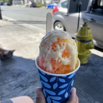Waiola Shave Ice - POG + lilikoi with condensed milk and mochi - Ice Cream & Frozen Yogurt Near Me - Honolulu, Hawaii