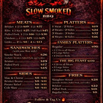 Slow Smoked BBQ - New menu as of 4/20/2026 - Barbeque Near Me - Maywood, California Slow Smoked BBQ - New menu as of 4/20/2026 - Barbeque Near Me - Maywood, California
