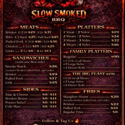 Slow Smoked BBQ - New menu as of 4/20/2026