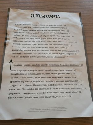 answer. restaurant by null