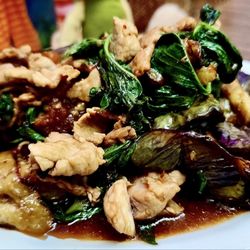 Hilo Siam Thai Restaurant - Eggplant w/ Sweet Basil & Pork.