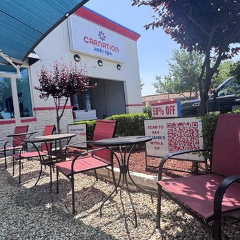 Carnation Auto Spa - Outdoor waiting area - Car Wash Near Me - Roanoke, Texas