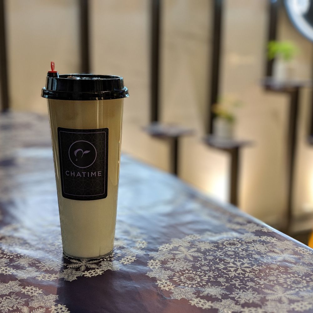 Chatime Innovation Bar - a coffee cup on a table - Bubble Tea Near Me - Toronto, Ontario