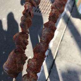 Lamb and chicken heart, both spicy