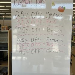 Carolina Value Thrift - Discount colors for this week 10/7/24