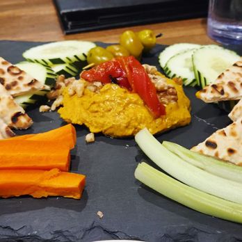 Elevations Eatery And Bar - Roasted red pepper hummus and veggies - Salad Near Me - Estes Park, Colorado