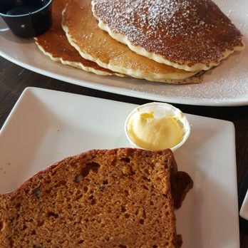 The Scratch Room - Small stack of pancake and pumpkin bread - Breakfast & Brunch Near Me - Anaheim, California The Scratch Room - Small stack of pancake and pumpkin bread - Breakfast & Brunch Near Me - Anaheim, California