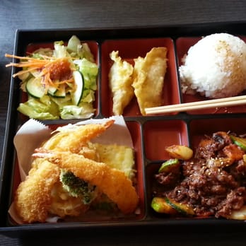 I Love Sushi - Bento Box with salad, rice, gyoza, Shrimp and vegetable tempura, spicy bulgogi beef. Delicious! - Japanese Near Me - Denton, Texas I Love Sushi - Bento Box with salad, rice, gyoza, Shrimp and vegetable tempura, spicy bulgogi beef. Delicious! - Japanese Near Me - Denton, Texas
