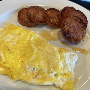 Zippy's Arroyo Crossing - Eggs and Portuguese sausage that comes with French toast - Hawaiian Near Me - Las Vegas, Nevada Zippy's Arroyo Crossing - Eggs and Portuguese sausage that comes with French toast - Hawaiian Near Me - Las Vegas, Nevada