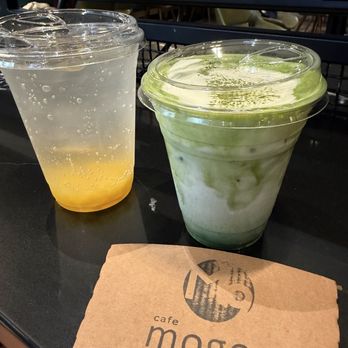 Cafe Mogoo - mango italian soda + matcha einspanner - Coffee & Tea Near Me - Los Angeles, California Cafe Mogoo - mango italian soda + matcha einspanner - Coffee & Tea Near Me - Los Angeles, California
