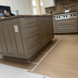 AZ Painting - Kitchen cabinets Before and After results with new modern color!