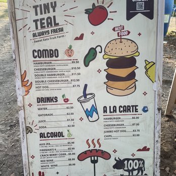 Sweet Eats Adventure Farm - Menu from one of the food trucks - Attraction Farms Near Me - Georgetown, Texas