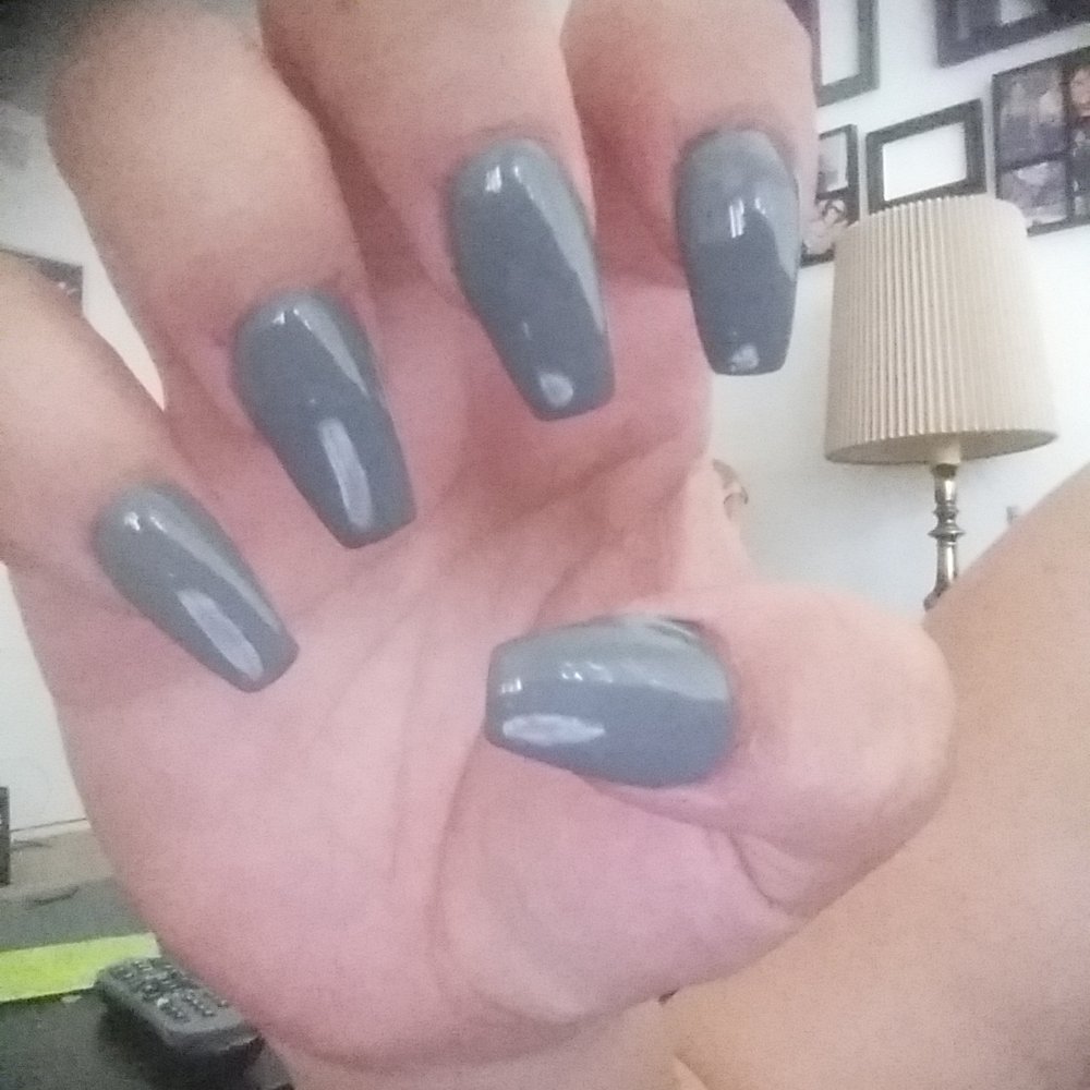 Mt Nail Salon - Dark gray coffin nails by Lynn! - Nail Salons Near Me - Castro Valley, California Mt Nail Salon - Dark gray coffin nails by Lynn! - Nail Salons Near Me - Castro Valley, California