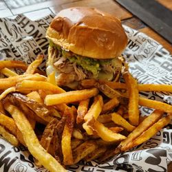 Manzo's Burger - Jalapeño burger and fries