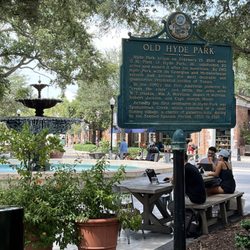 Hyde Park Village - Shady spot to sit a spell. August 2024