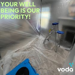 Voda Cleaning & Restoration - Textbook containment work by our team to resolve a mold problem for a property manager and renter.