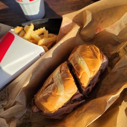 Arbys Roast Beef - Brisket, bacon and beef dip with crinkle fries