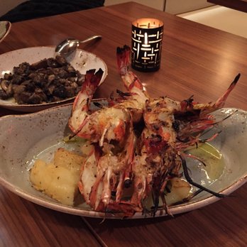 Amylos Taverna - King Prawn with the wild mushrooms lurking behind - Seafood Near Me - Astoria, New York