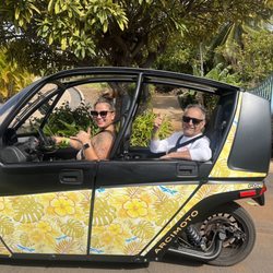 Fun  EV Rental - My father-in-law and cousin in the second EV we rented!