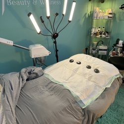 Posh Beauty and Wellness Center - Facial bed--which is heated (warmed) to a comfortable setting.