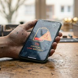 Cellfixt Phone Repair Service - Cracked screen AND critical battery? Bring it in before it hits 0%.