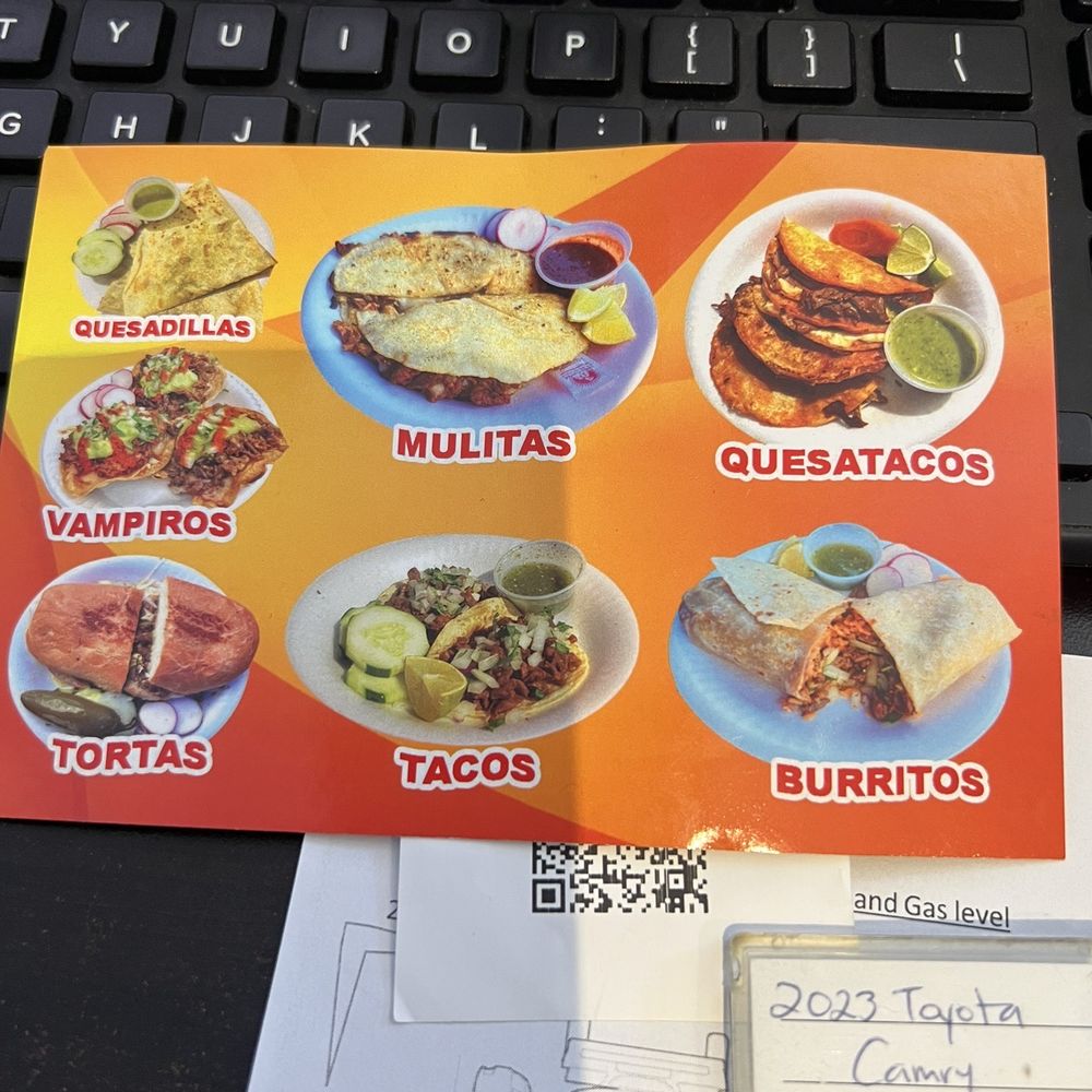 Tacos Escondidos - a menu and a keyboard - Tacos Near Me - Los Angeles, California