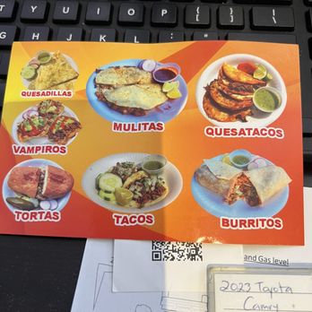 Tacos Escondidos - a menu and a keyboard - Tacos Near Me - Los Angeles, California