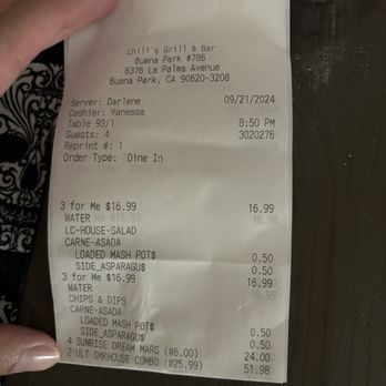 Chili's - The double charges - American Near Me - Buena Park, California Chili's - The double charges - American Near Me - Buena Park, California