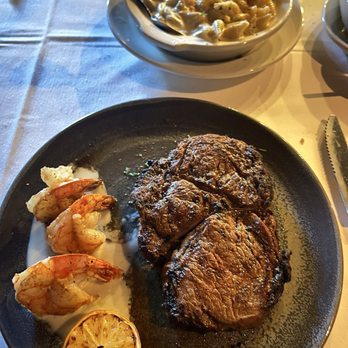 Morton's The Steakhouse - 16 oz. Prime Cajun Ribeye Steak with shrimp - Steakhouses Near Me - Anaheim, California Morton's The Steakhouse - 16 oz. Prime Cajun Ribeye Steak with shrimp - Steakhouses Near Me - Anaheim, California