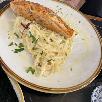 Le Gabrielle Crepes & Waffles - Salmon pasta with butter sauce - Creperies Near Me - Winder, Georgia Le Gabrielle Crepes & Waffles - Salmon pasta with butter sauce - Creperies Near Me - Winder, Georgia