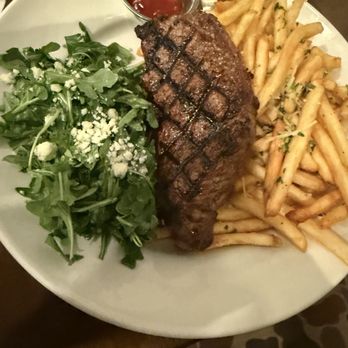Great Maple - 10 ounce New York strip garlic fries a nice little blue cheese, green salad - Breakfast & Brunch Near Me - Anaheim, California