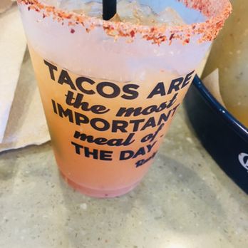Rusty Taco - Watermelon Mango Margarita on the rocks with tajin rim. - Tex-Mex Near Me - Gilbert, Arizona