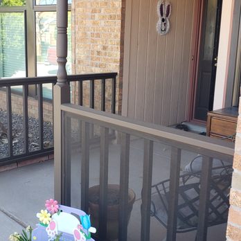 Tena's Tasks & More - Rebuild and stained front porch railings - Handyman Near Me