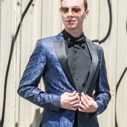 Classy - Complet Bleu à Motif   Coupe Ultra Ajustée