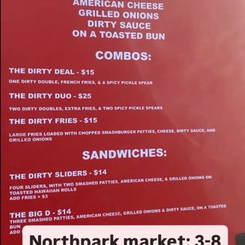 The Dirty Burger - Menu as of 3/26 - Burgers Near Me - San Diego, California The Dirty Burger - Menu as of 3/26 - Burgers Near Me - San Diego, California