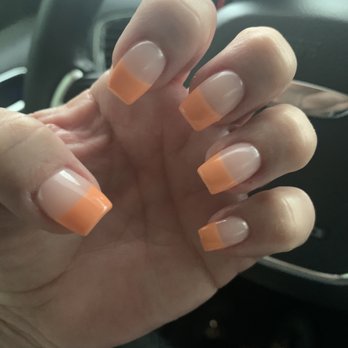Modern Nails - Las Vegas - Light orange French nails - Nail Salons Near Me - Las Vegas, Nevada Modern Nails - Las Vegas - Light orange French nails - Nail Salons Near Me - Las Vegas, Nevada