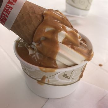 Ice Cream Cafe - Non-dairy soft-serve twist with peanut butter sauce. - Ice Cream & Frozen Yogurt Near Me - Orleans, Massachusetts Ice Cream Cafe - Non-dairy soft-serve twist with peanut butter sauce. - Ice Cream & Frozen Yogurt Near Me - Orleans, Massachusetts
