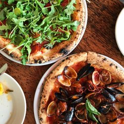 Il Casaro Pizzeria & Mozzarella Bar - North Beach - Diavola Pizza with added arugula $14.75 + Sotto Mare Pizza $19