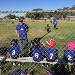 Rosamond Little League - The coach talking with the Ironbirds